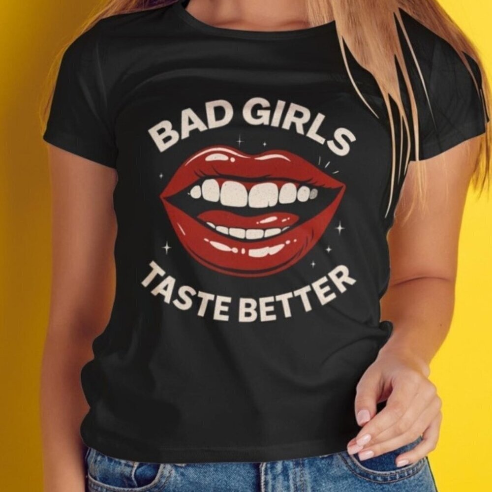 Bad Girls Taste Better Tattooed Girl Street Graphic Unisex T-Shirt .